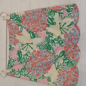 Lilly Pulitzer Scallop Hem Skirt, Size 6,Pink,coral,yellow, green, blue